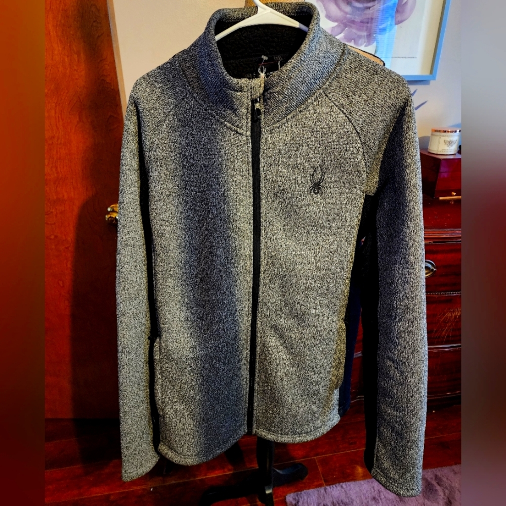 NEW ~ Spyder® Charcoal Tweed w/Black Full Zip Jacket